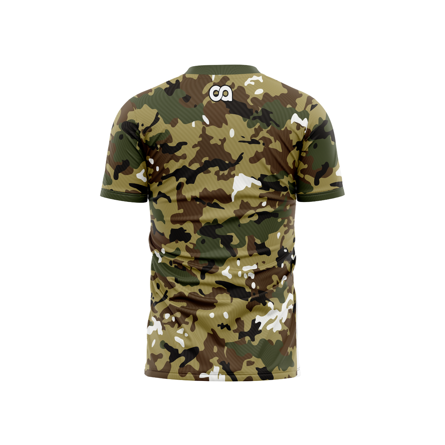 Camouflage-patterned shirt on a white background