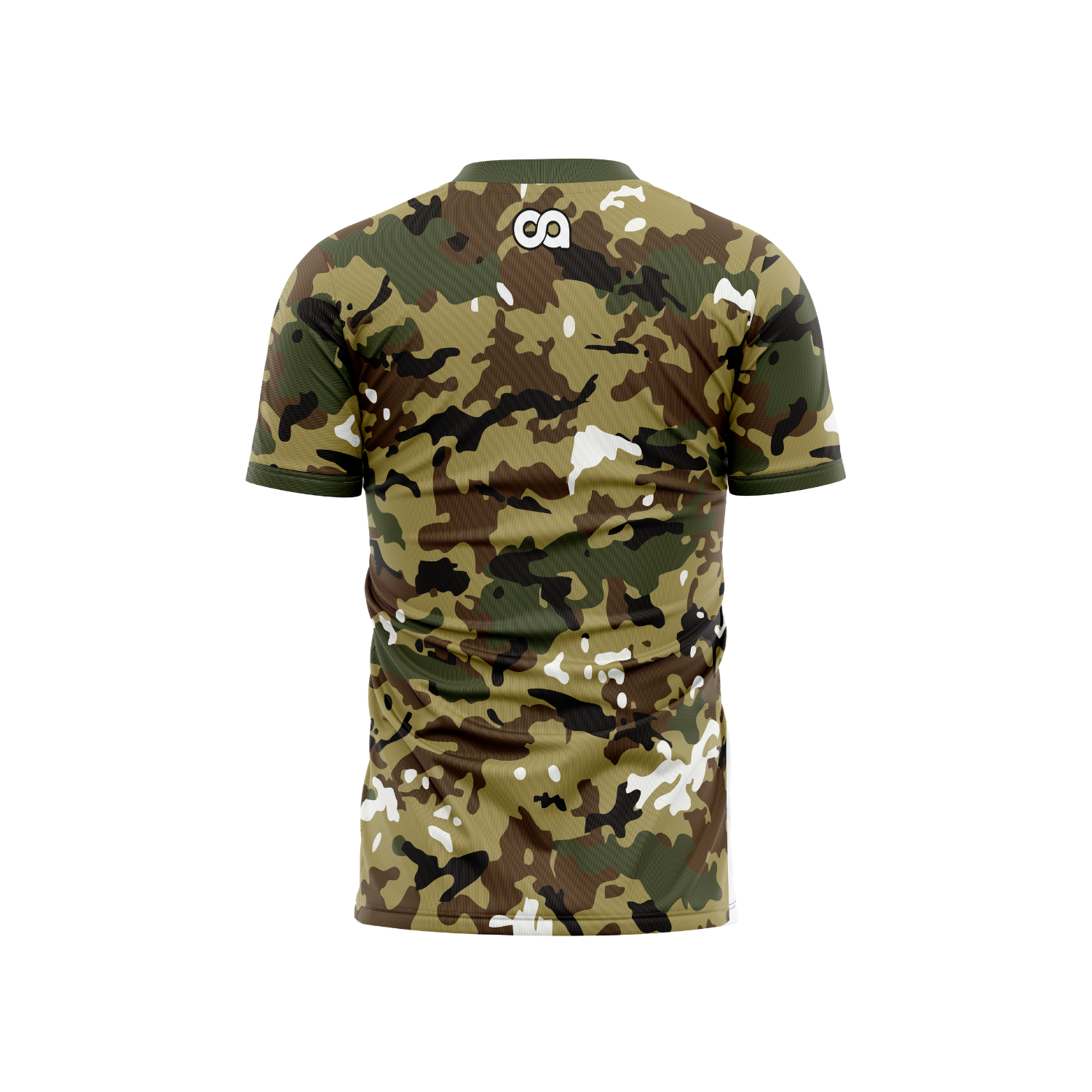 Camouflage-patterned shirt on a white background