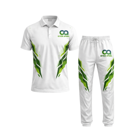 white cricket kit uniform front side 2