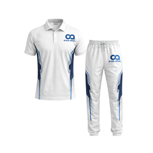 white cricket kit uniform front side 3